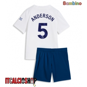 Manchester City Elliot Anderson #5 Terza Maglia Bambino 2026-27 Manica Corta (+ Pantaloni corti)